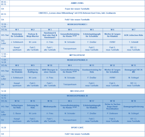 4. Fachtagung KinderBewegungsWelt - Workshops 2024